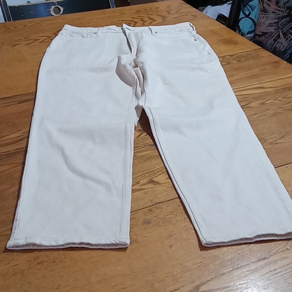 EVERLANE 32 Women Jeans DENIM Pants New CREAM OFF WHITE Straight Curvy Cheeky - Picture 2 of 11